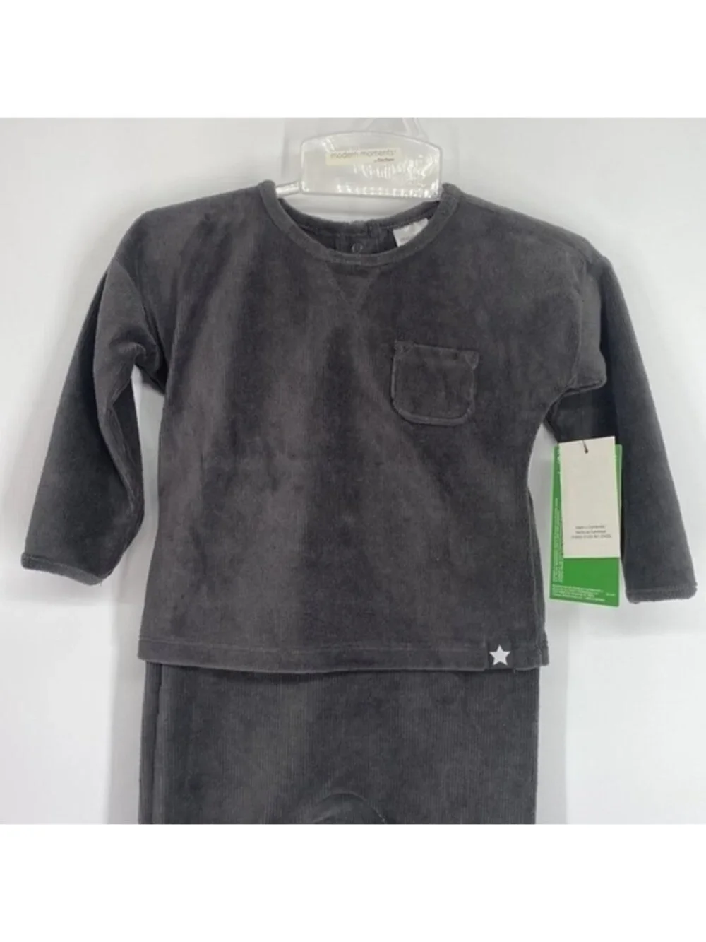 Modern Moments by Gerber Long Sleeve Velour Top and Pant Outfit‎ Set